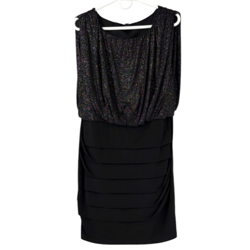 Valerie Bertinelli Chic Black Sleeveless Dress size 14 great condition !